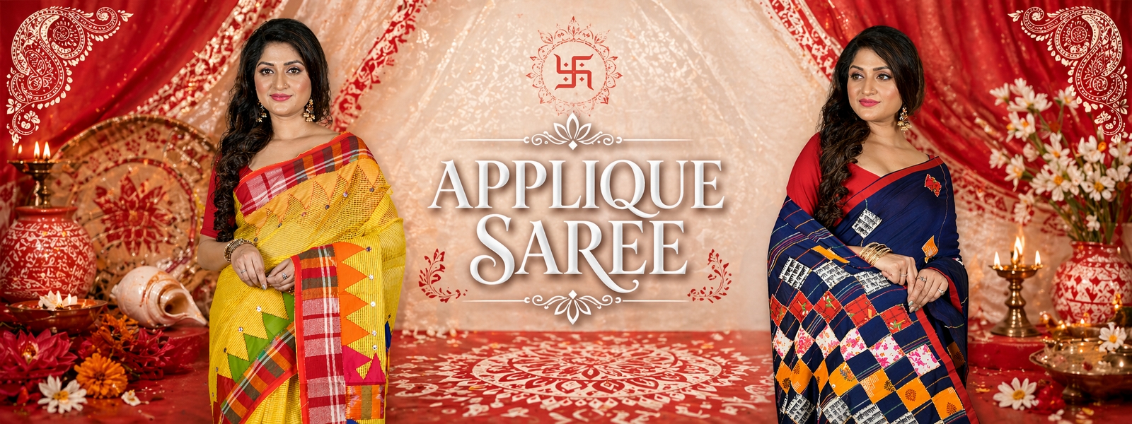 Applique Saree