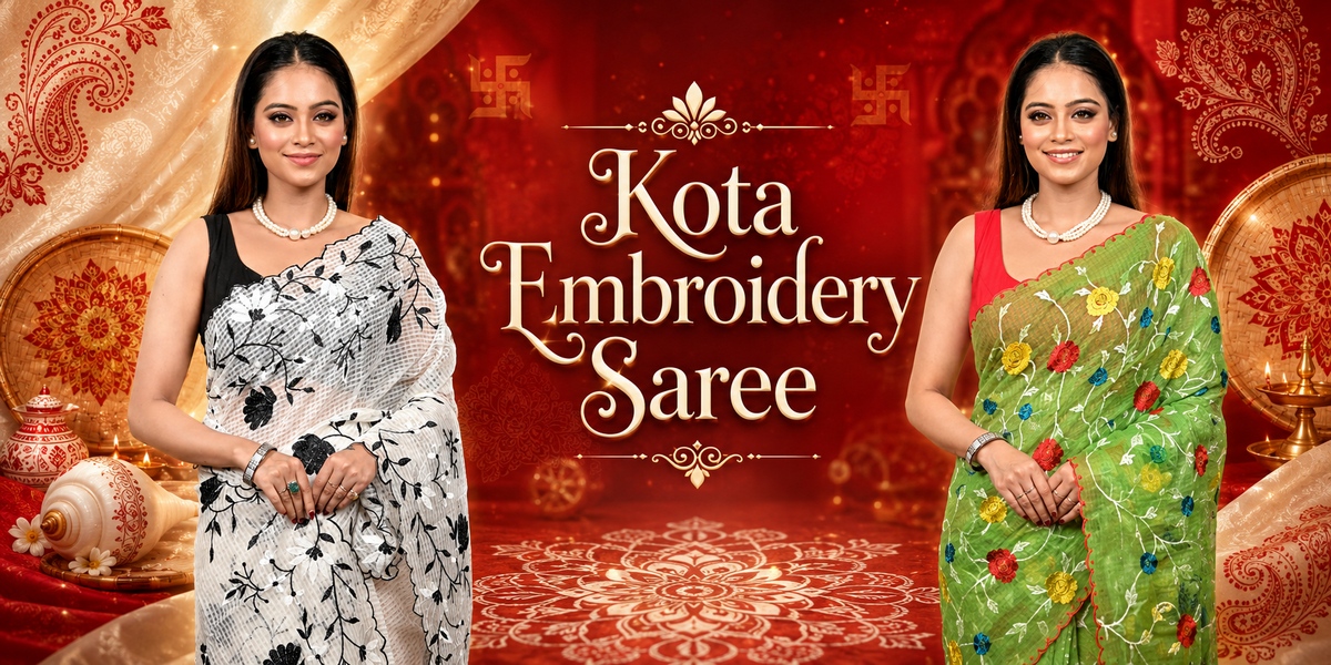 Kota Embroidery Saree