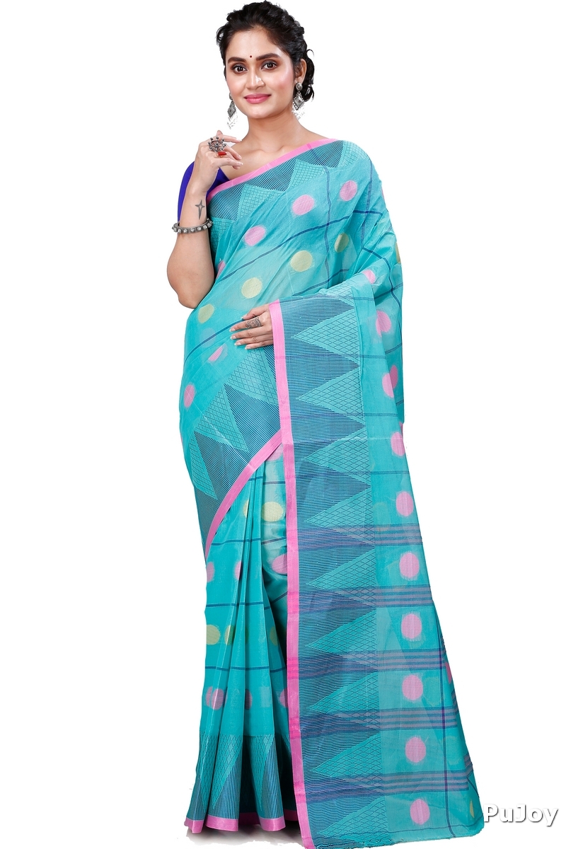 See Green Pure Cotton Rebeka Tant Saree (1005)