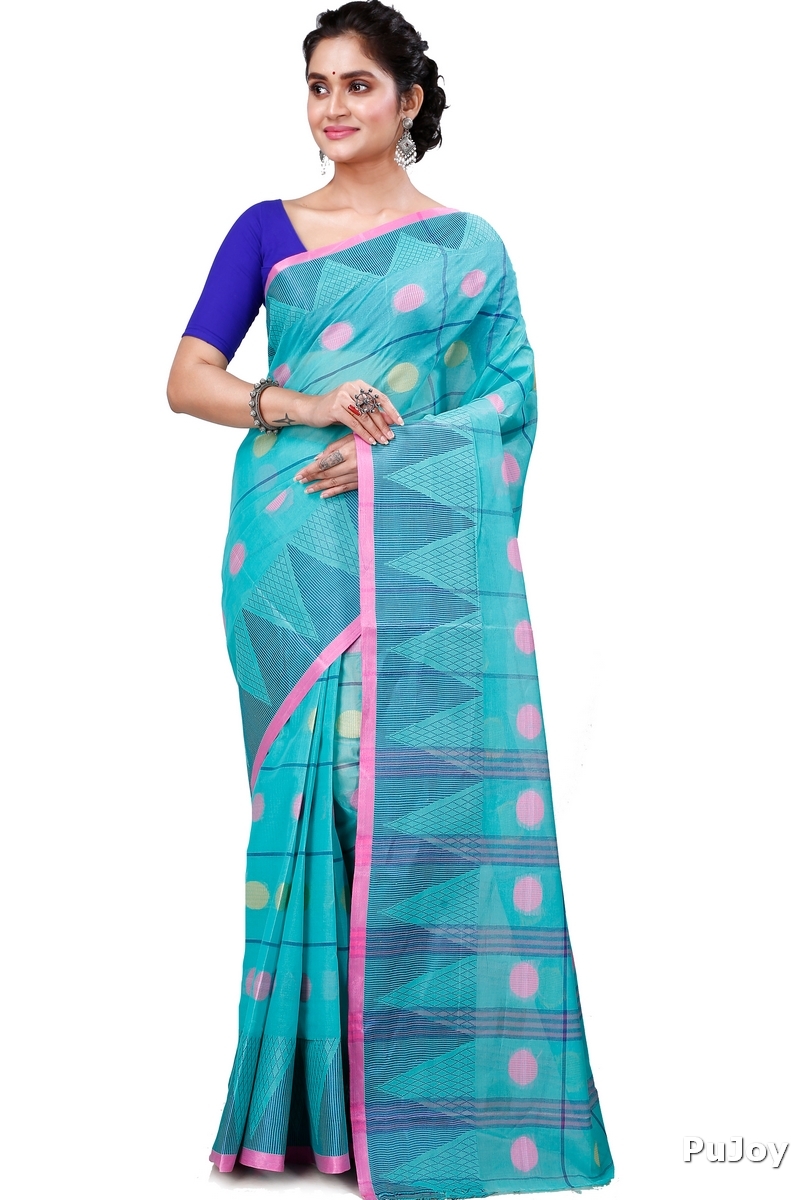See Green Pure Cotton Rebeka Tant Saree (1005)