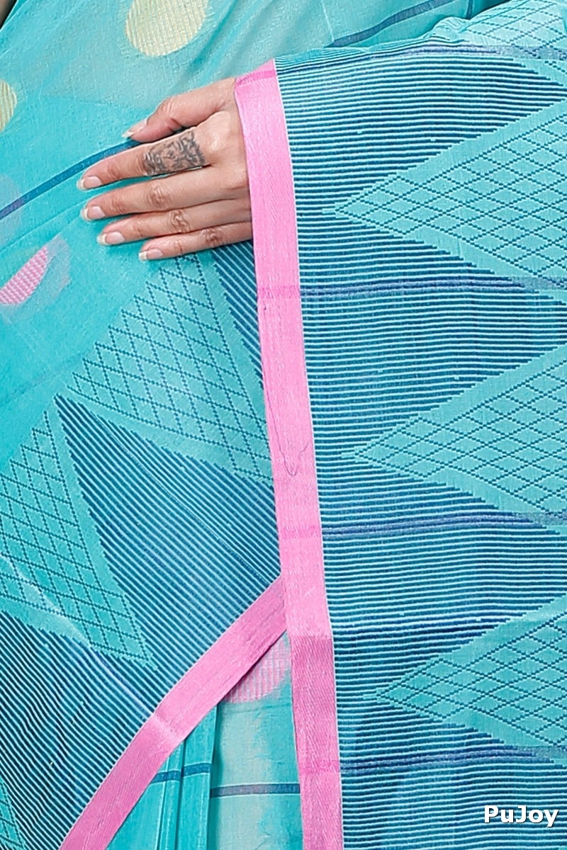 See Green Pure Cotton Rebeka Tant Saree (1005)