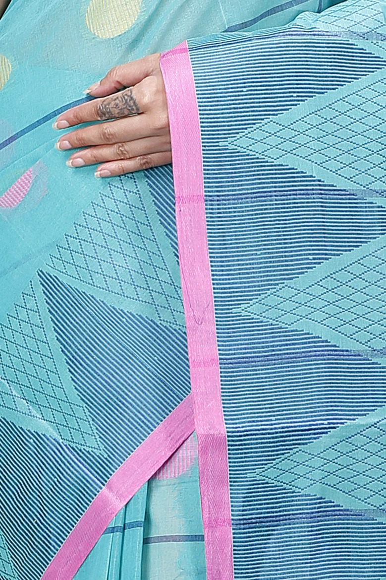 See Green Pure Cotton Rebeka Tant Saree (1005)