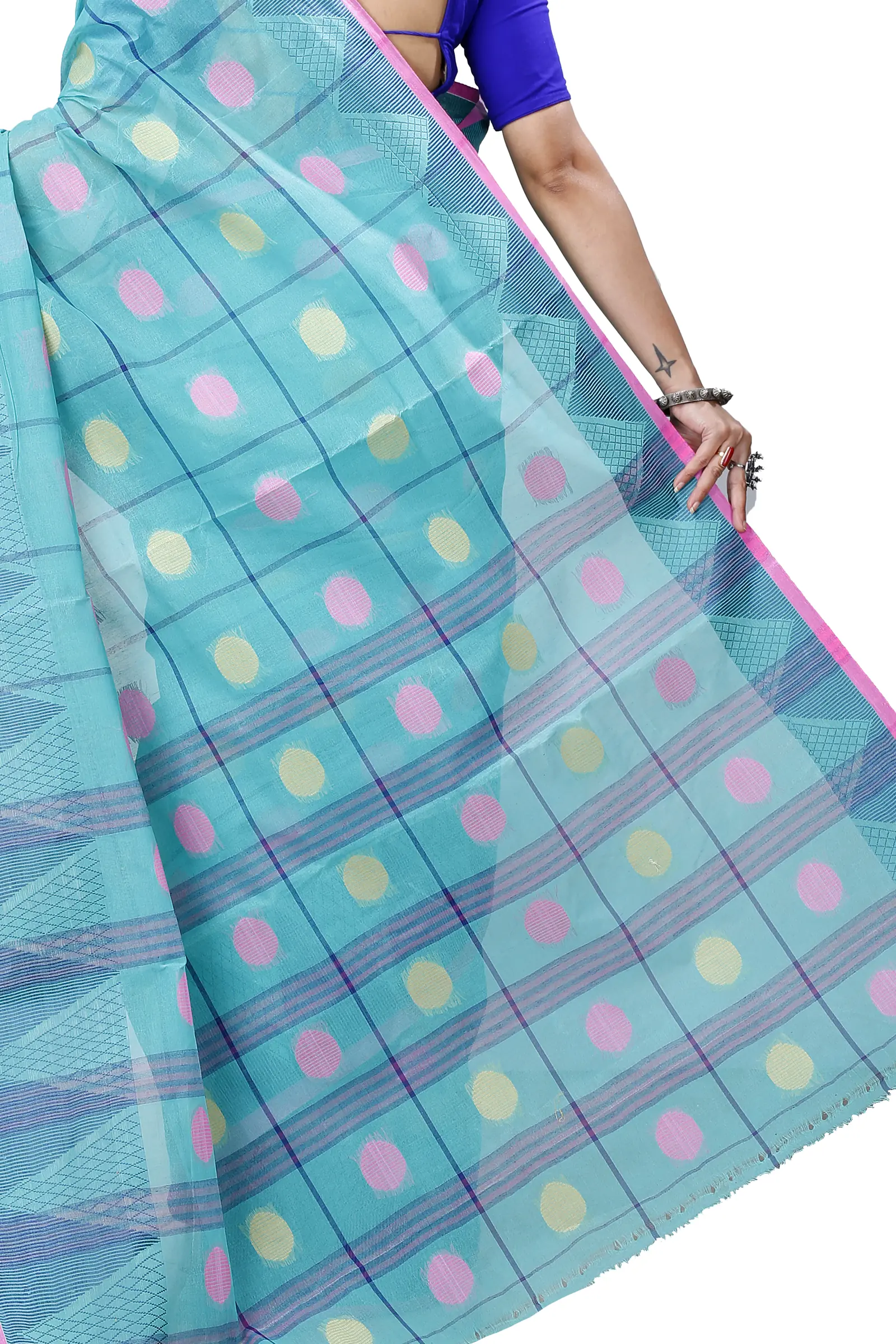 See Green Pure Cotton Rebeka Tant Saree (1005)