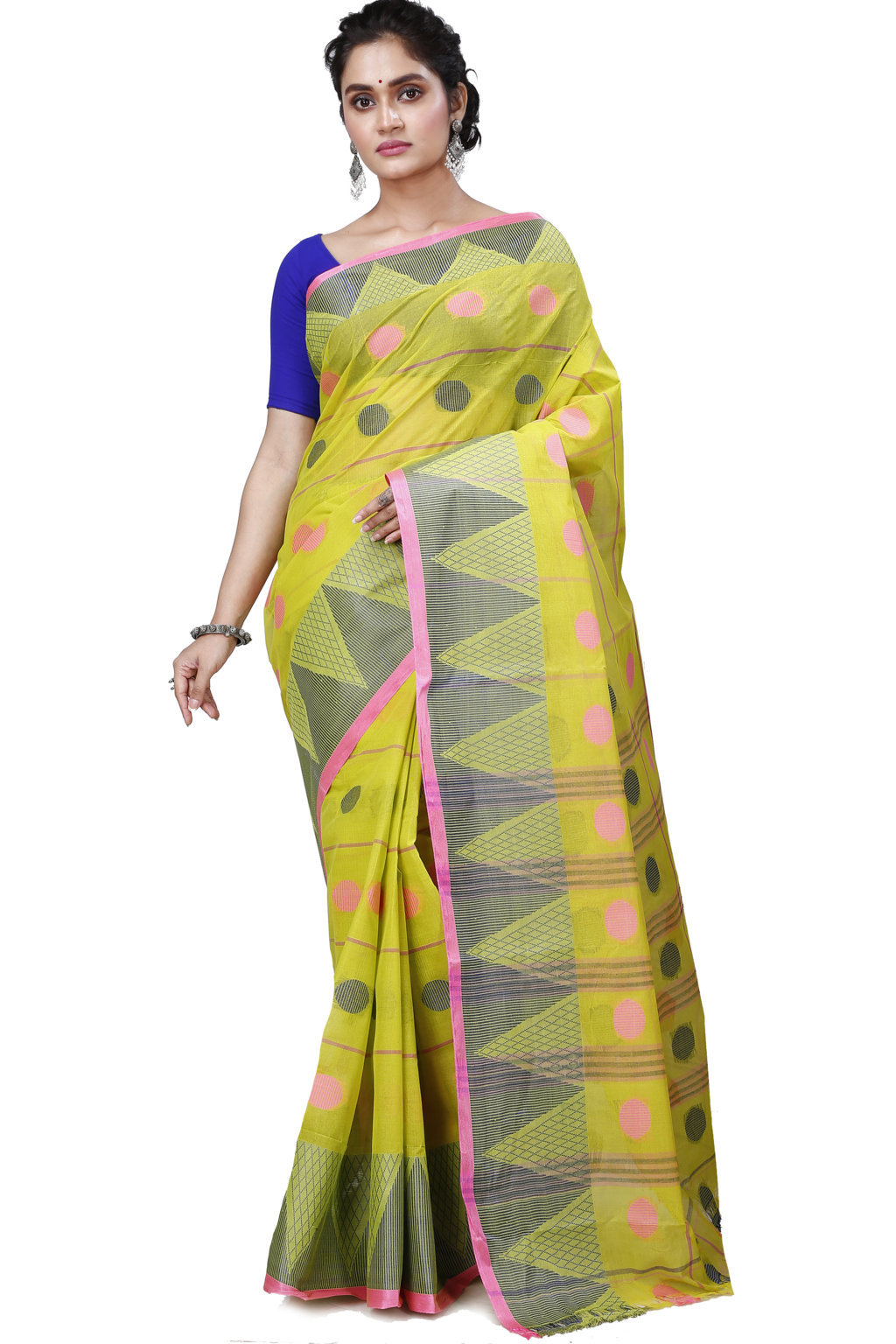 Dark Yellow Pure Cotton Rebeka Tant Saree (1006)