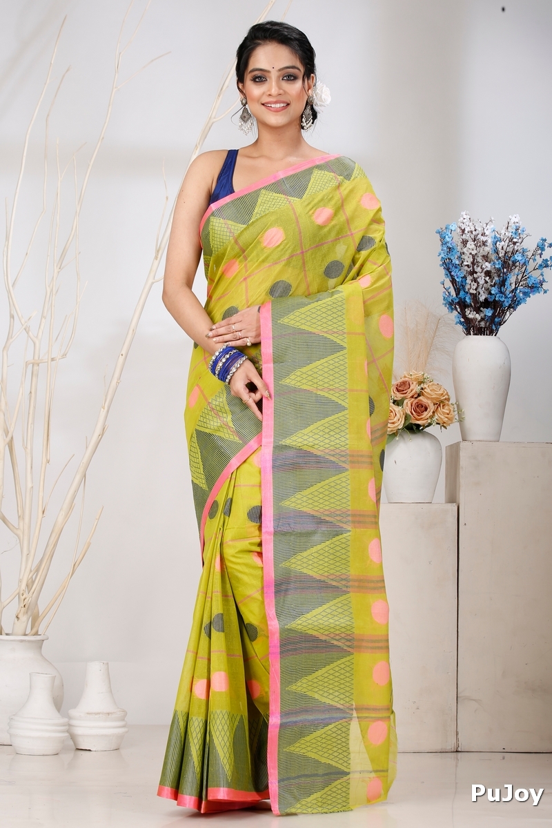 Dark Yellow Pure Cotton Rebeka Tant Saree (1006)