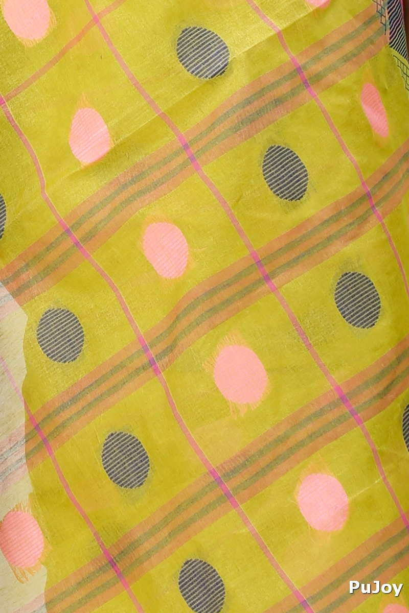 Dark Yellow Pure Cotton Rebeka Tant Saree (1006)