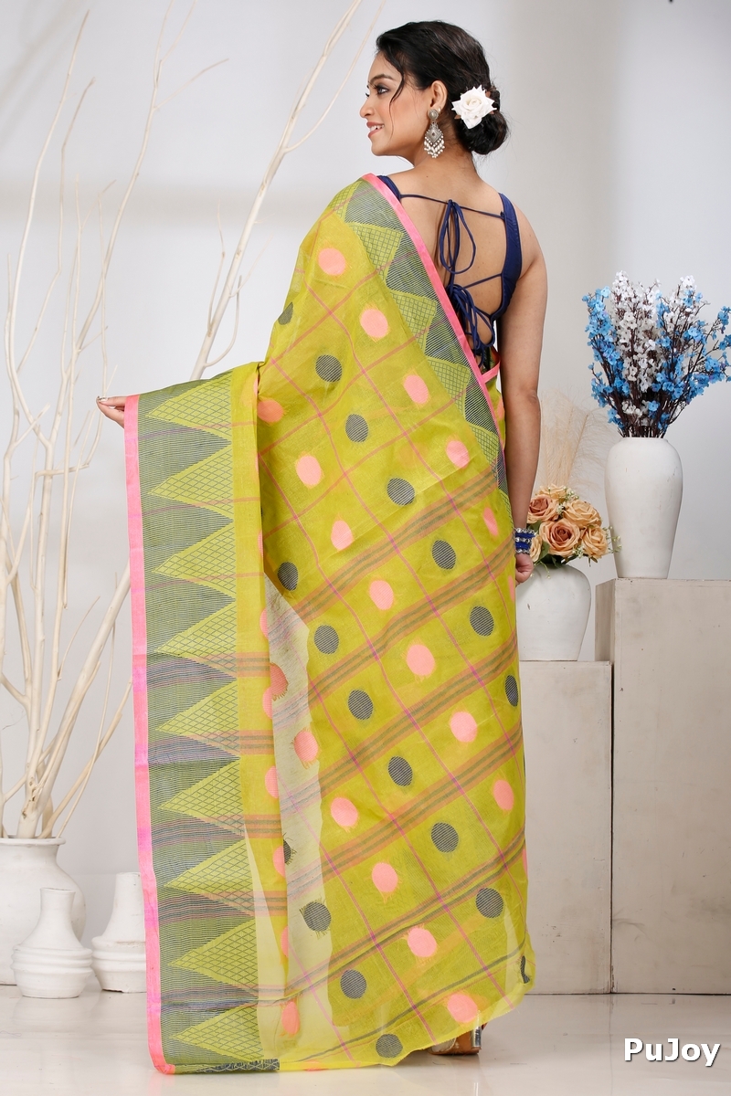 Dark Yellow Pure Cotton Rebeka Tant Saree (1006)