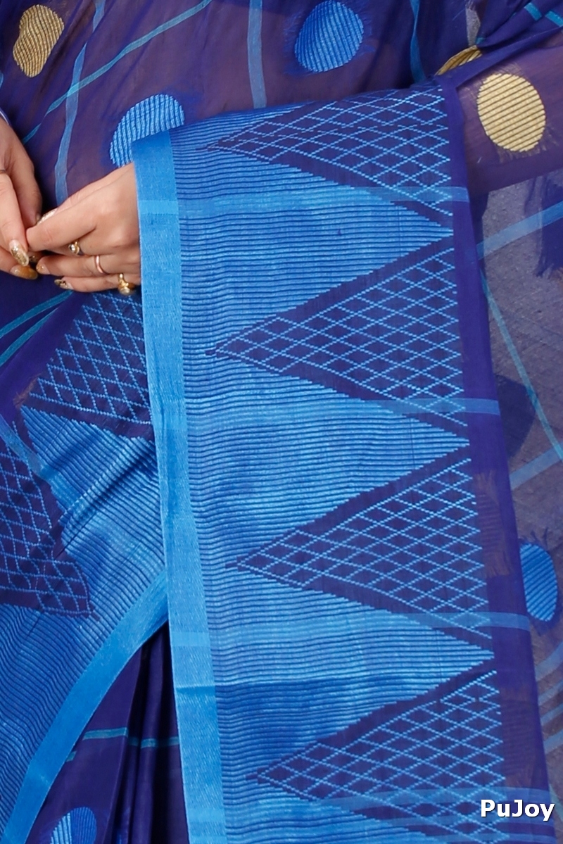 Naby Blue Pure Cotton Rebeka Tant Saree (1007)