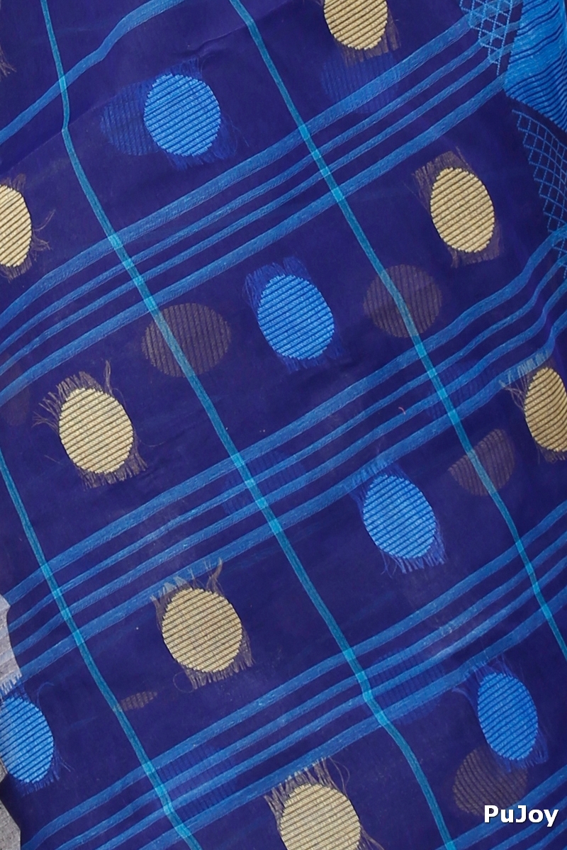 Naby Blue Pure Cotton Rebeka Tant Saree (1007)