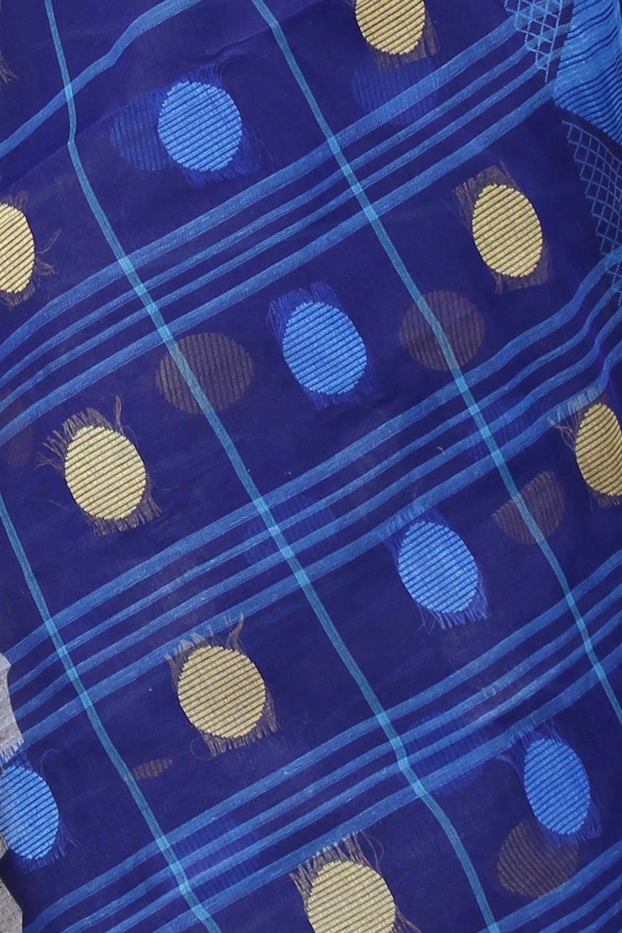 Naby Blue Pure Cotton Rebeka Tant Saree (1007)