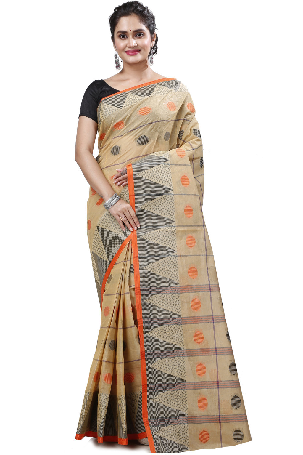 Light Brown Pure Cotton Rebeka Tant Saree (1009)