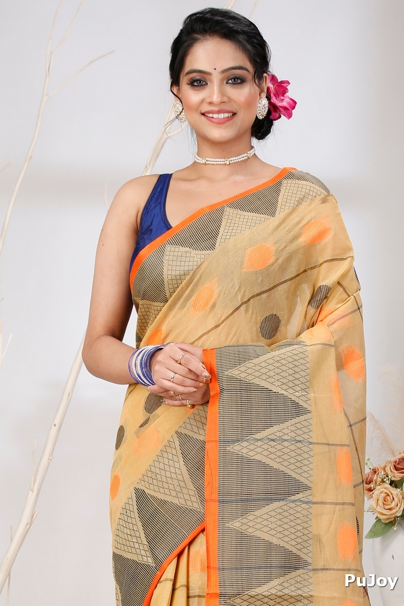 Light Brown Pure Cotton Rebeka Tant Saree (1009)