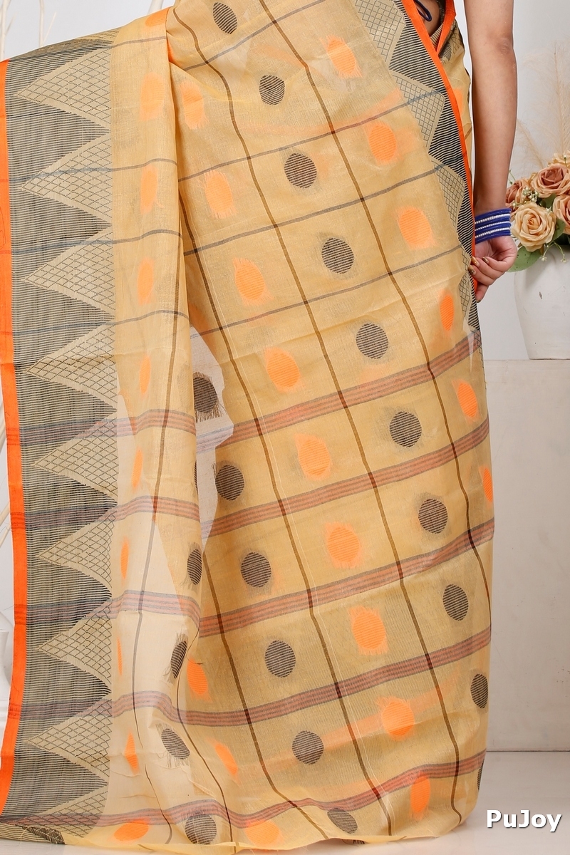 Light Brown Pure Cotton Rebeka Tant Saree (1009)