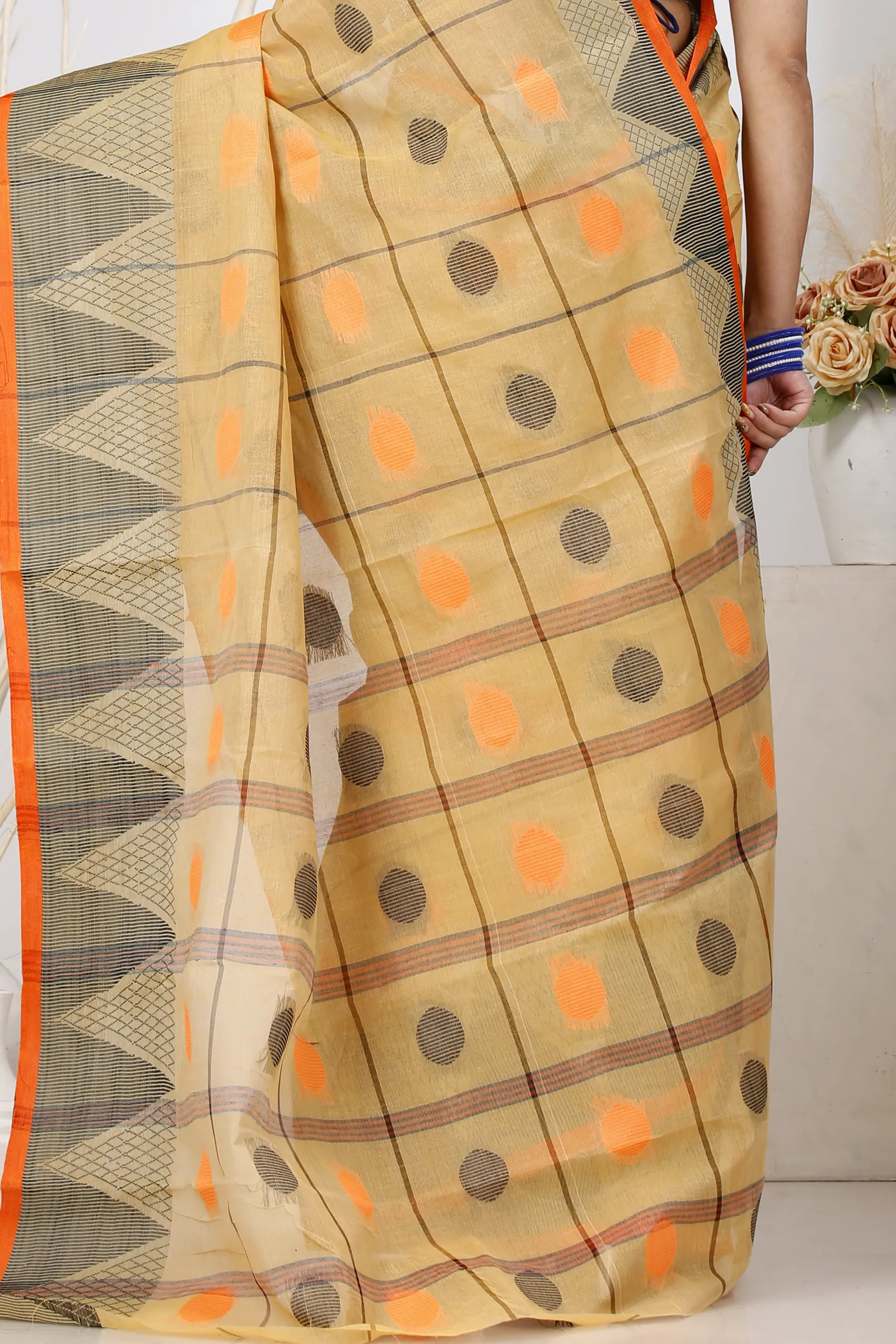 Light Brown Pure Cotton Rebeka Tant Saree (1009)