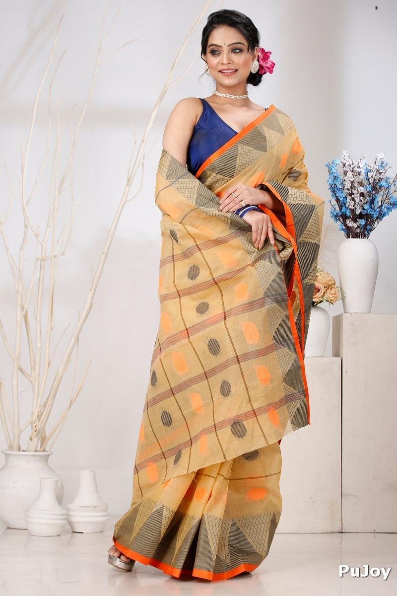Light Brown Pure Cotton Rebeka Tant Saree (1009)