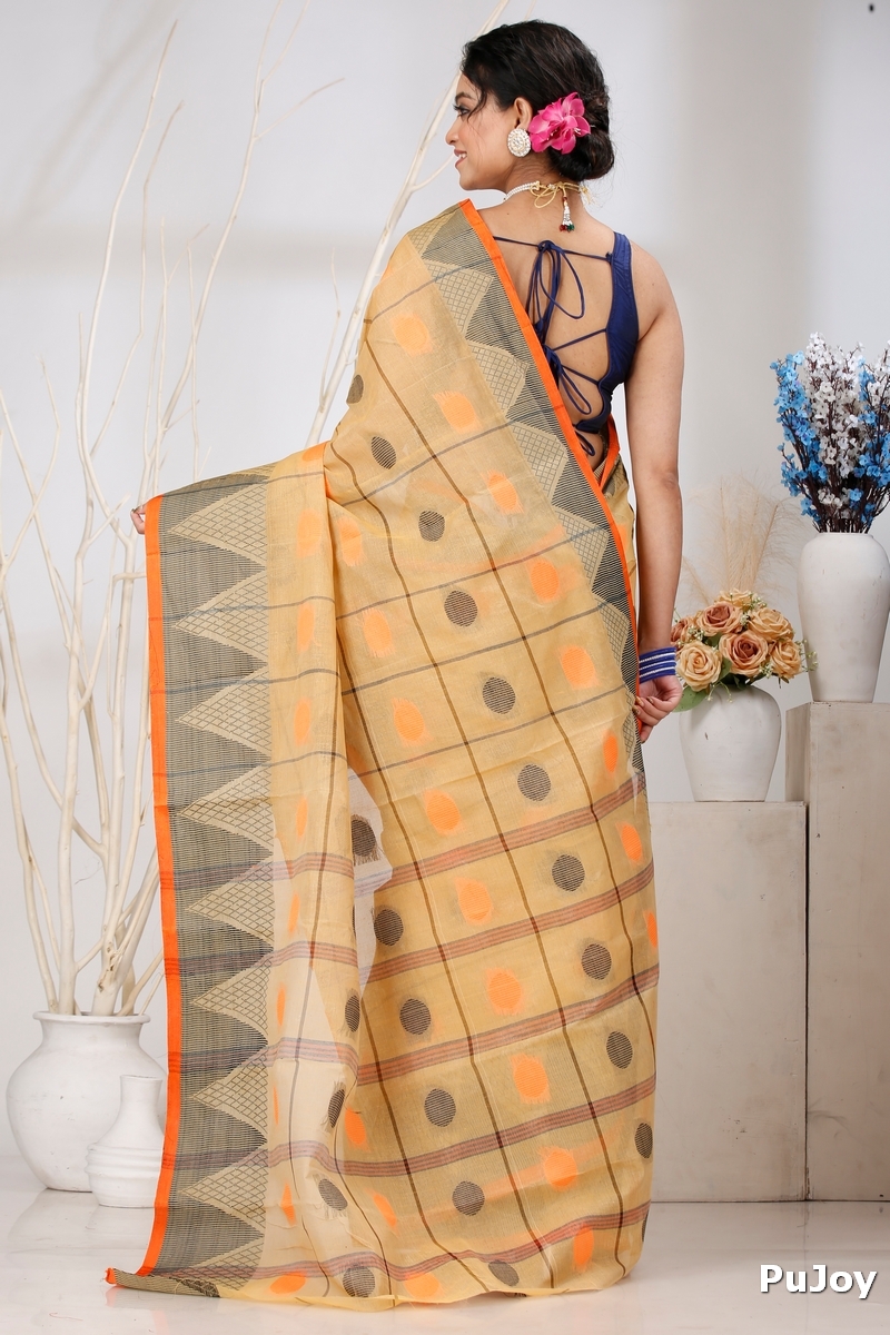 Light Brown Pure Cotton Rebeka Tant Saree (1009)