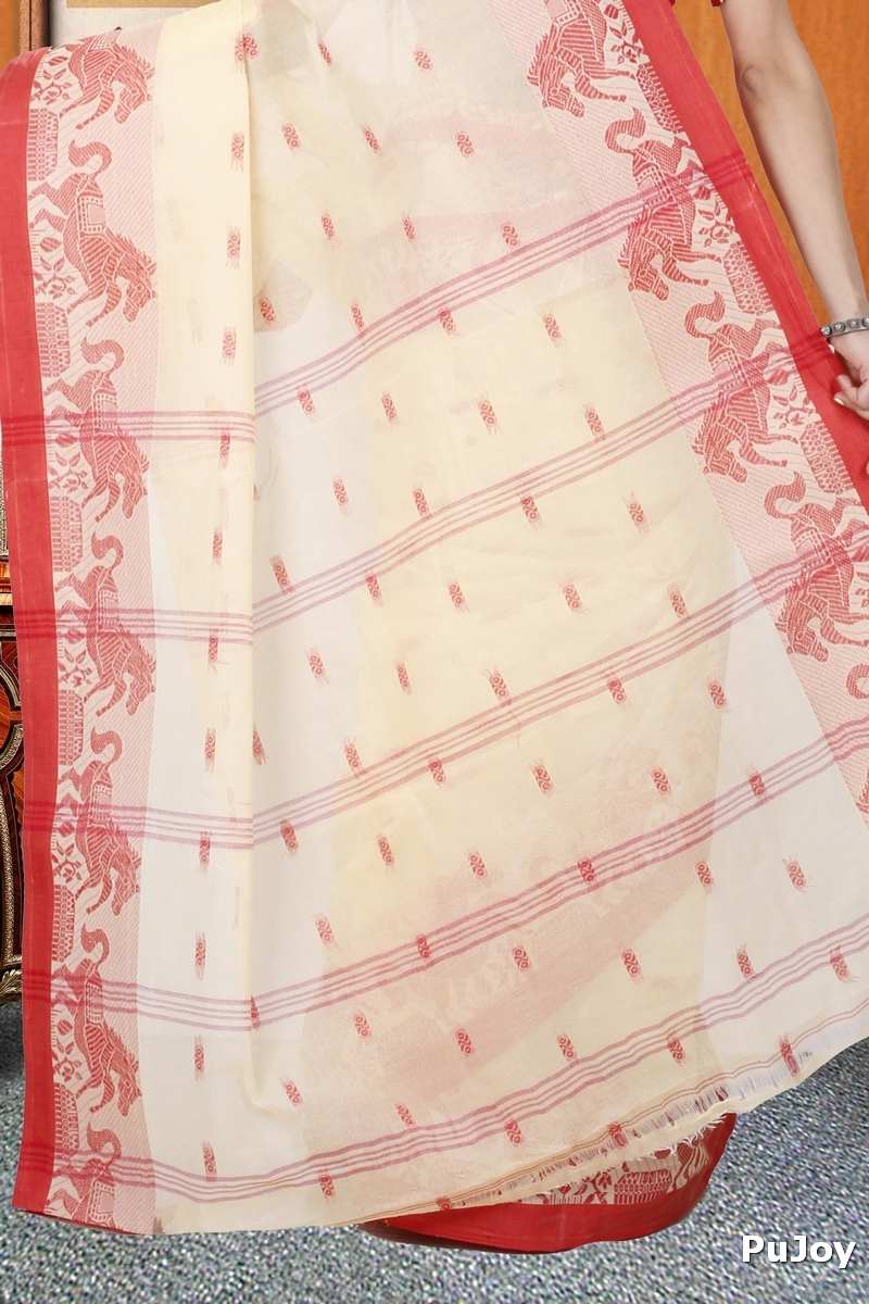 Cream Pure Cotton Indrani Tant Saree (1015)