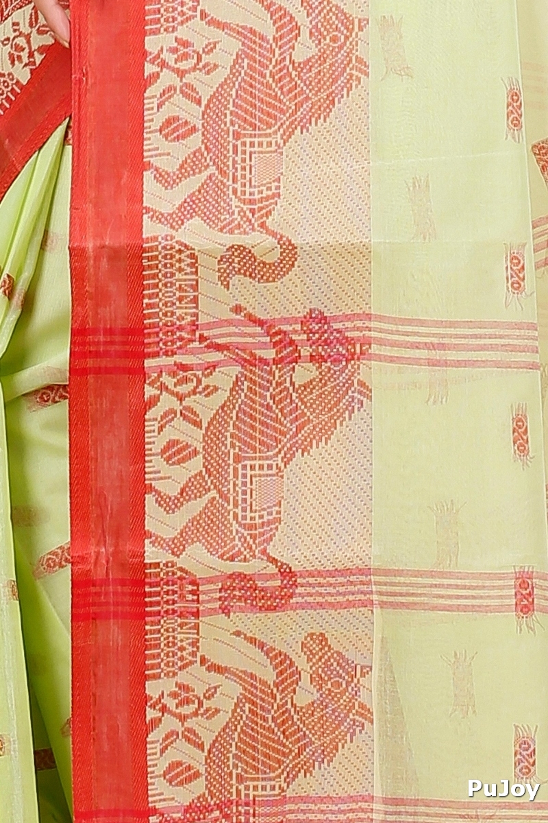 Light Green Pure Cotton Indrani Tant Saree (1018)