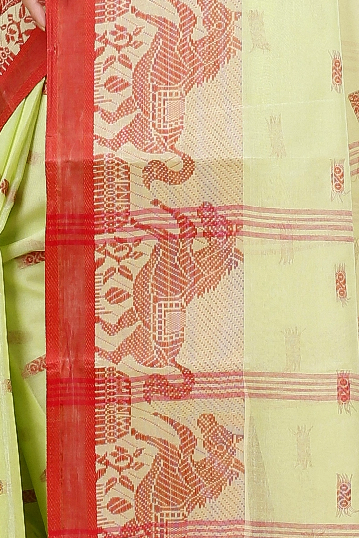 Light Green Pure Cotton Indrani Tant Saree (1018)