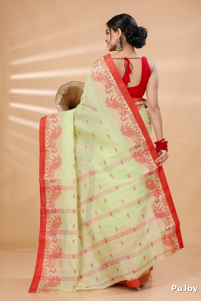 Light Green Pure Cotton Indrani Tant Saree (1018)