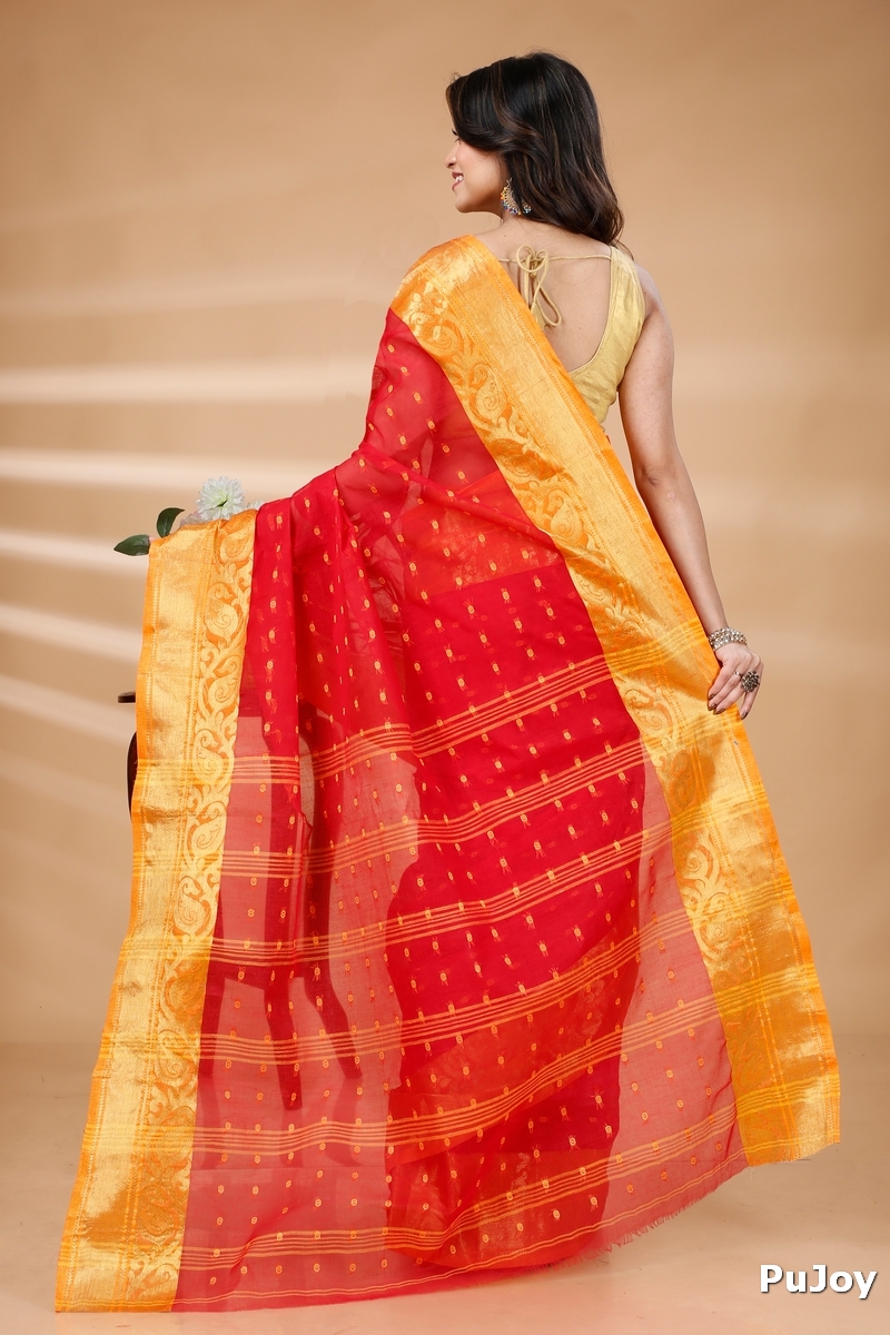 Red Pure Cotton Sachi Tant Saree (1026)