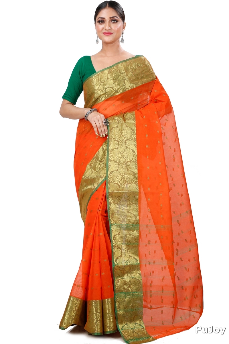 Orange Pure Cotton Saloni Tant Saree (1029)