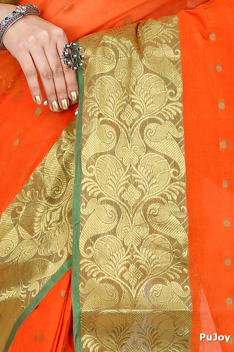 Orange Pure Cotton Saloni Tant Saree (1029)