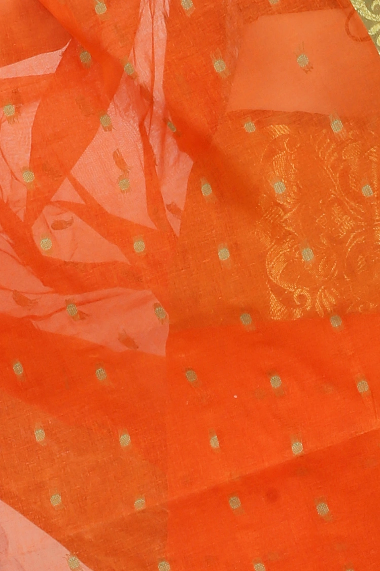 Orange Pure Cotton Saloni Tant Saree (1029)