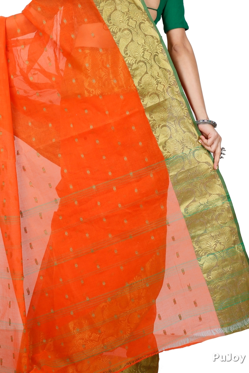 Orange Pure Cotton Saloni Tant Saree (1029)