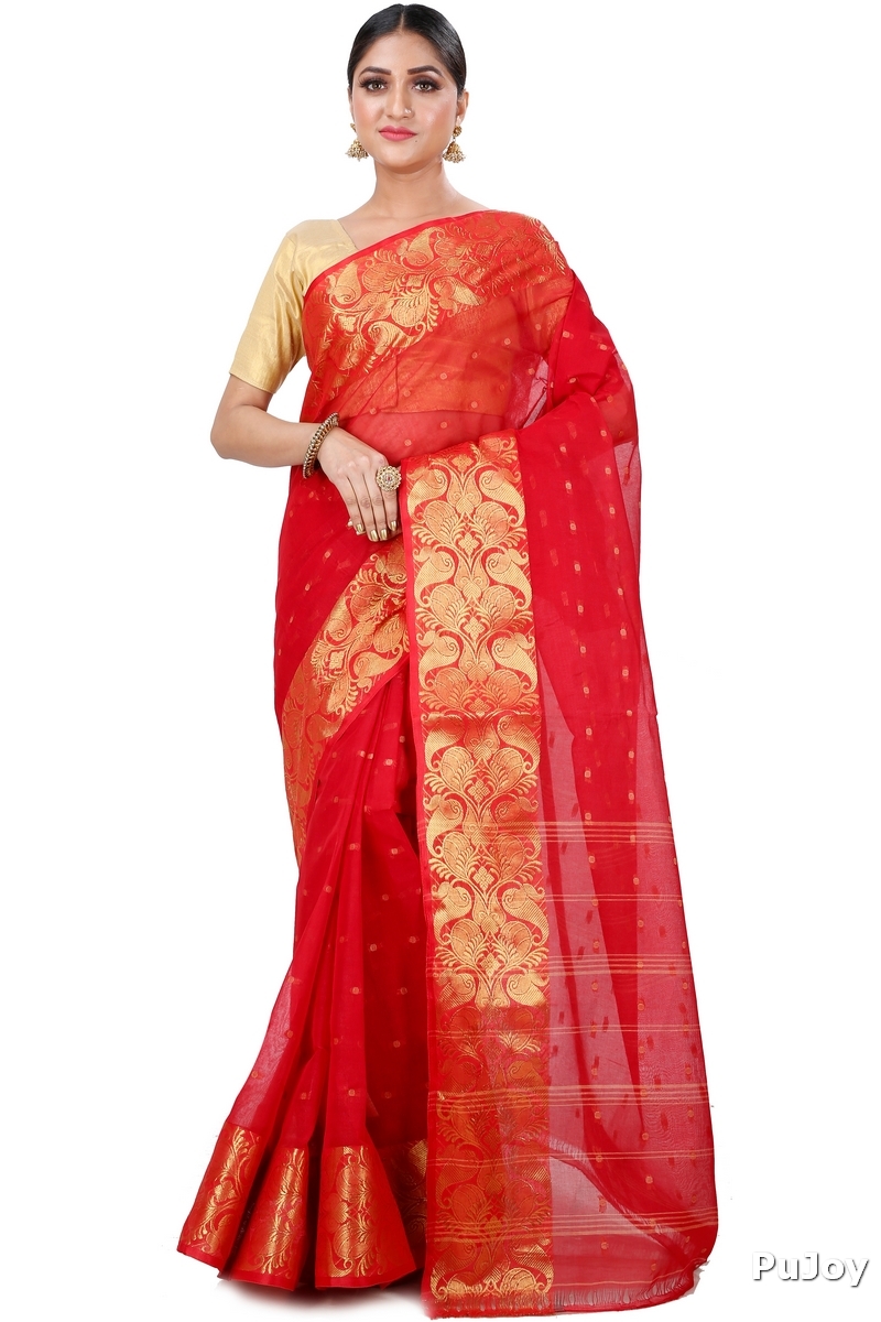 Red Pure Cotton Saloni Tant Saree (1030)