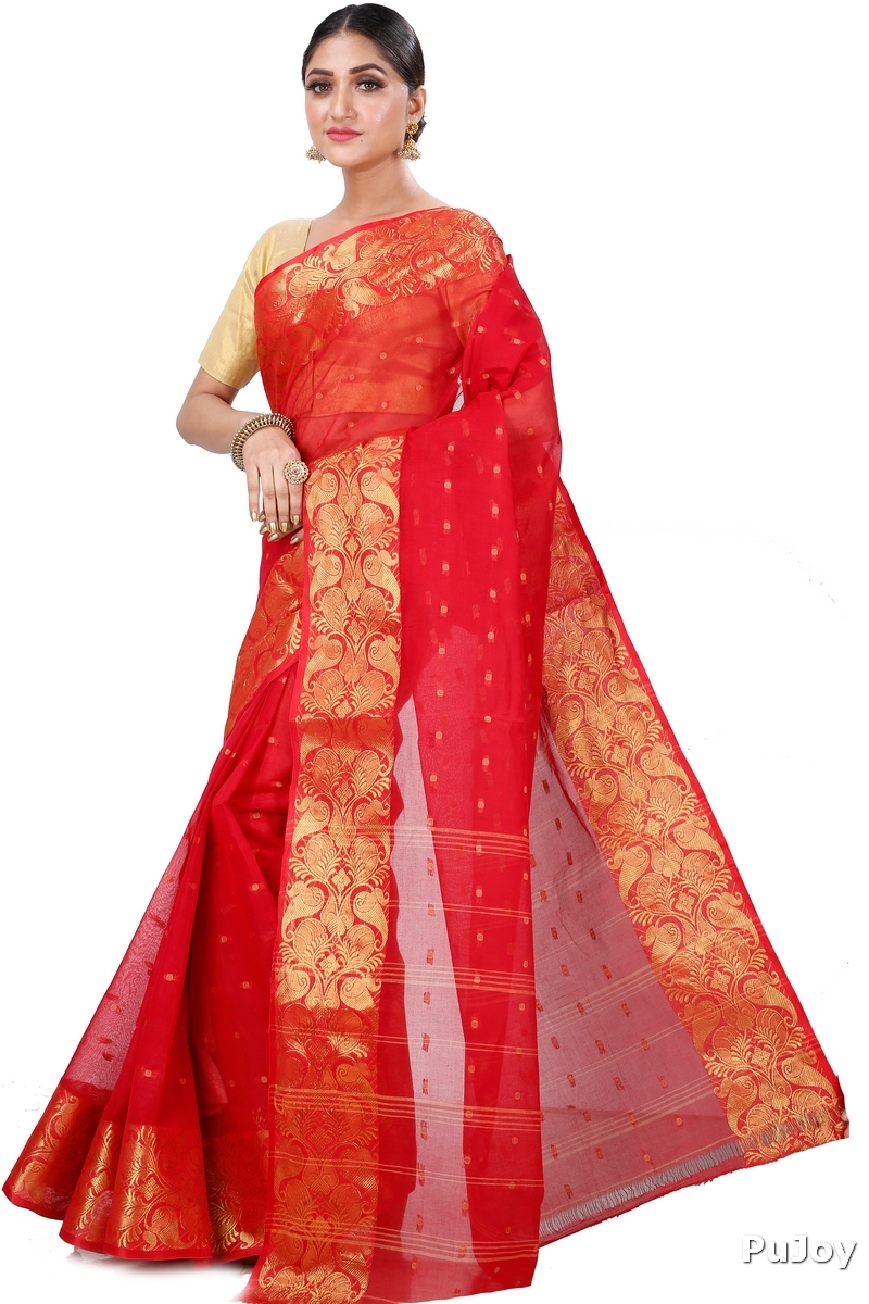 Red Pure Cotton Saloni Tant Saree (1030)