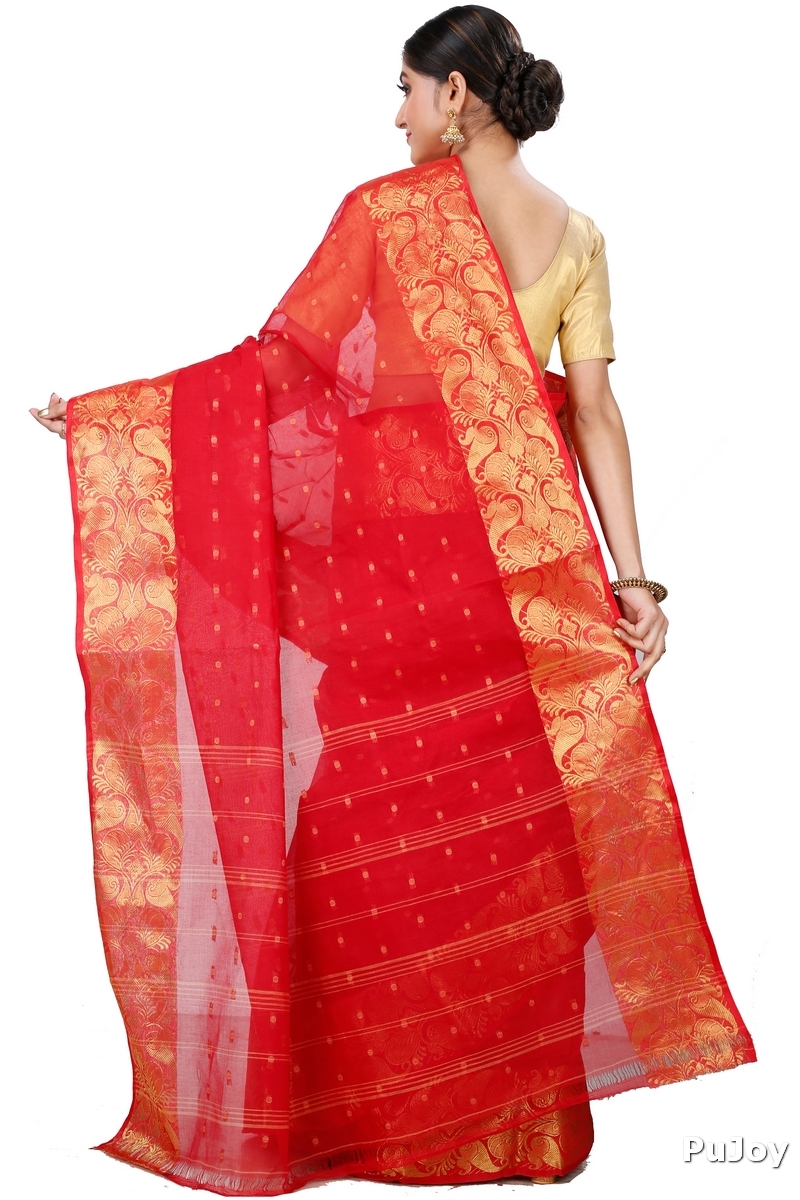 Red Pure Cotton Saloni Tant Saree (1030)