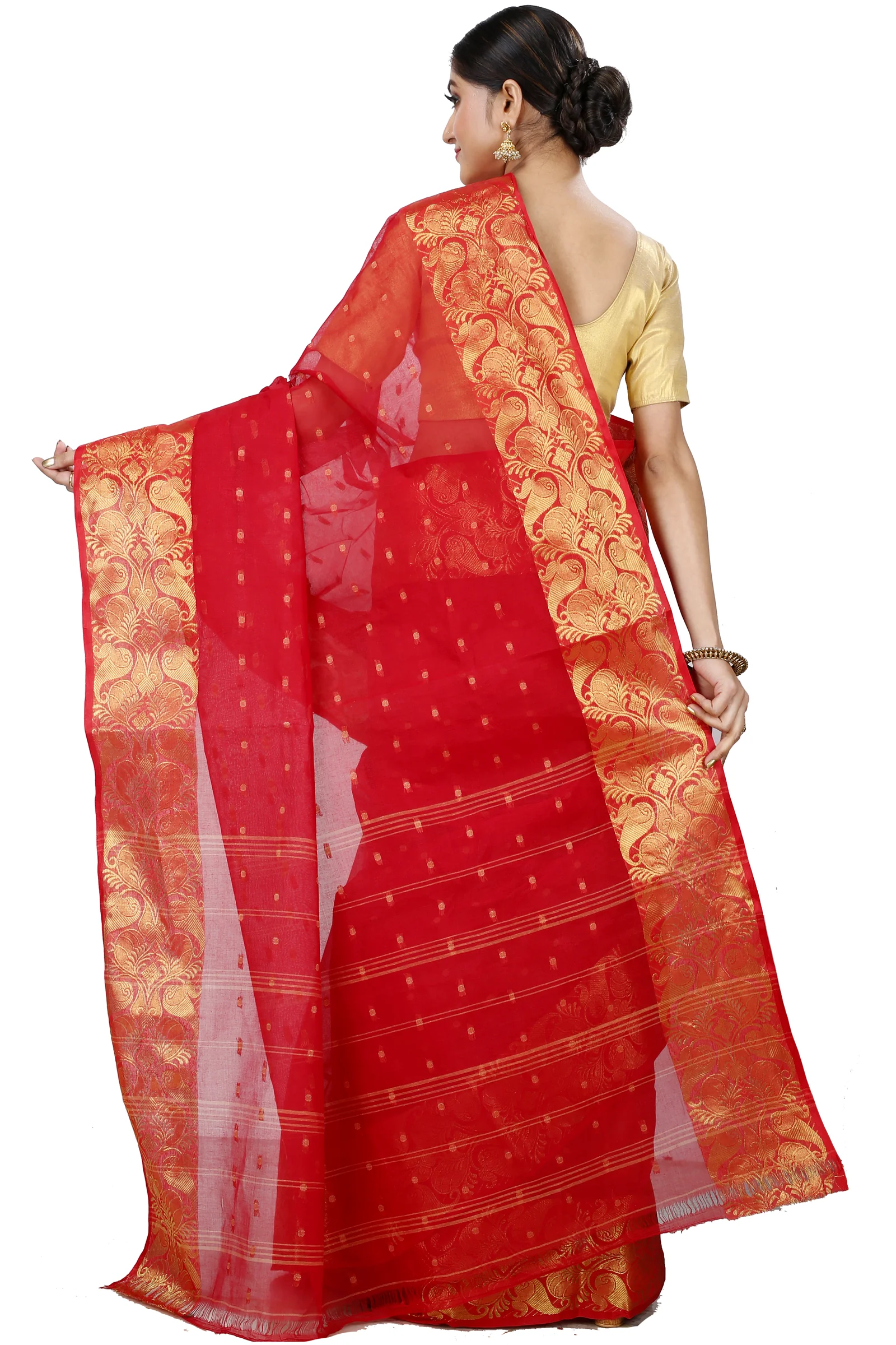 Red Pure Cotton Saloni Tant Saree (1030)