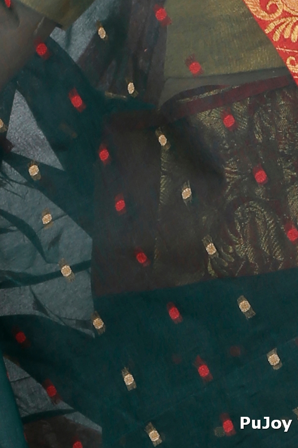 Dark Green Pure Cotton Saloni Tant Saree (1031)