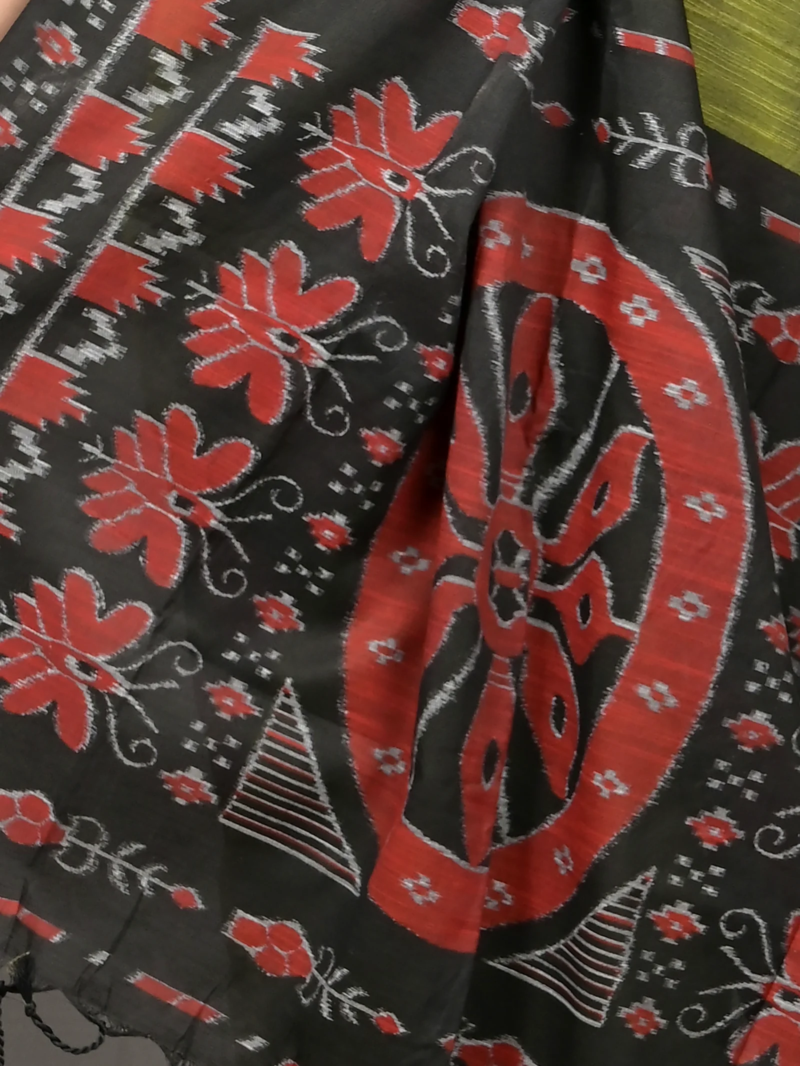 Green Black Cotton Soupur Kotki Saree  (104)