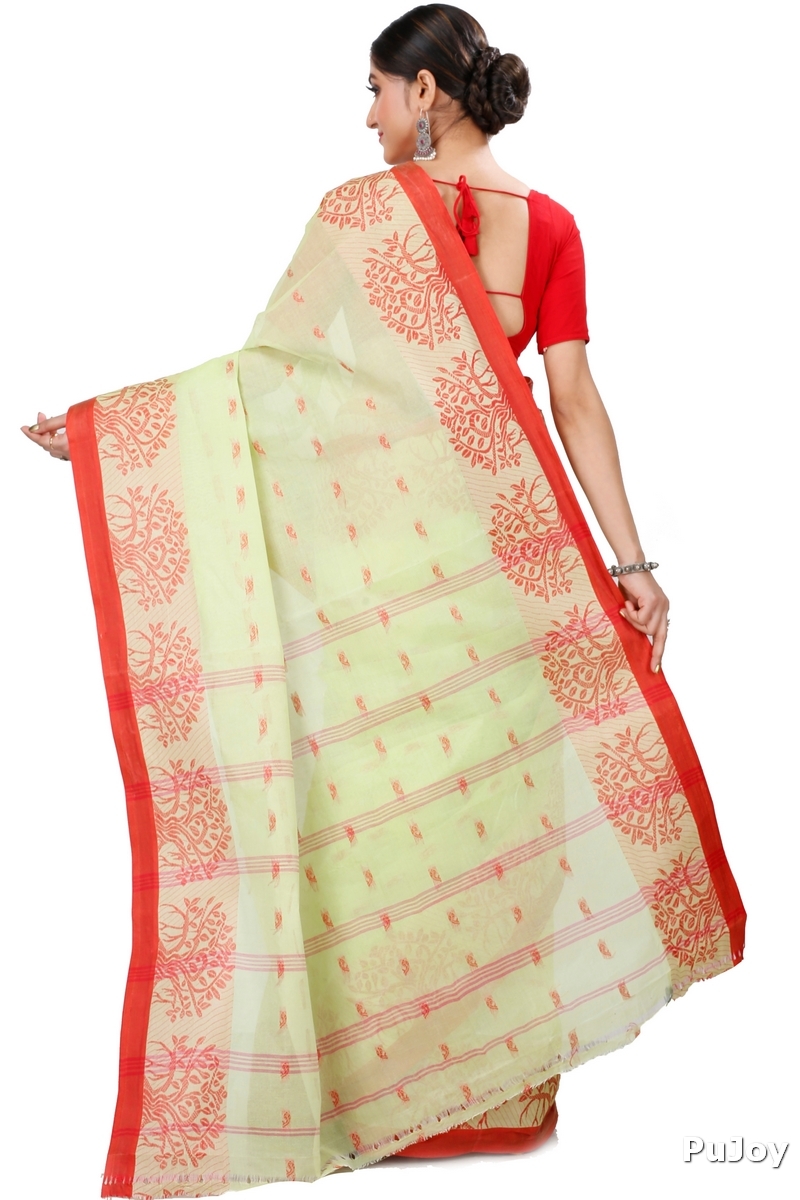 Olive Green Pure Cotton Somaya Tant Saree (1042)