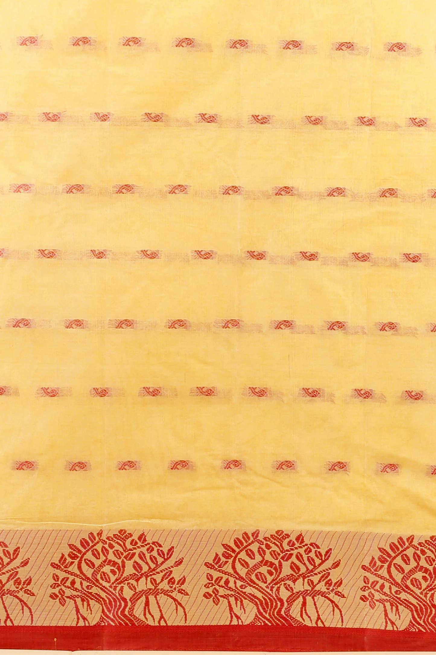 Light Yellow Pure Cotton Somaya Tant Saree (1043)