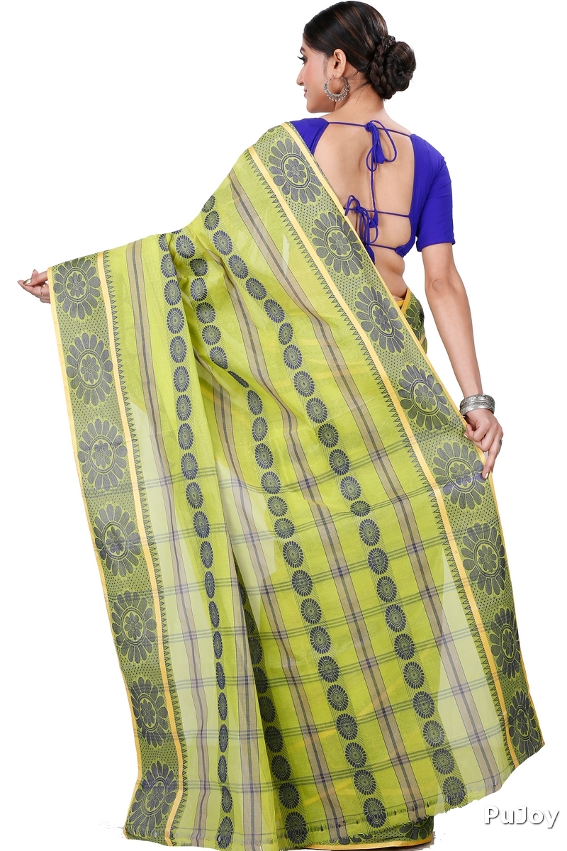 Green Pure Cotton Chakro_Tant Tant Saree (1049)