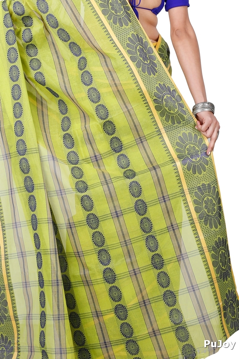 Green Pure Cotton Chakro_Tant Tant Saree (1049)