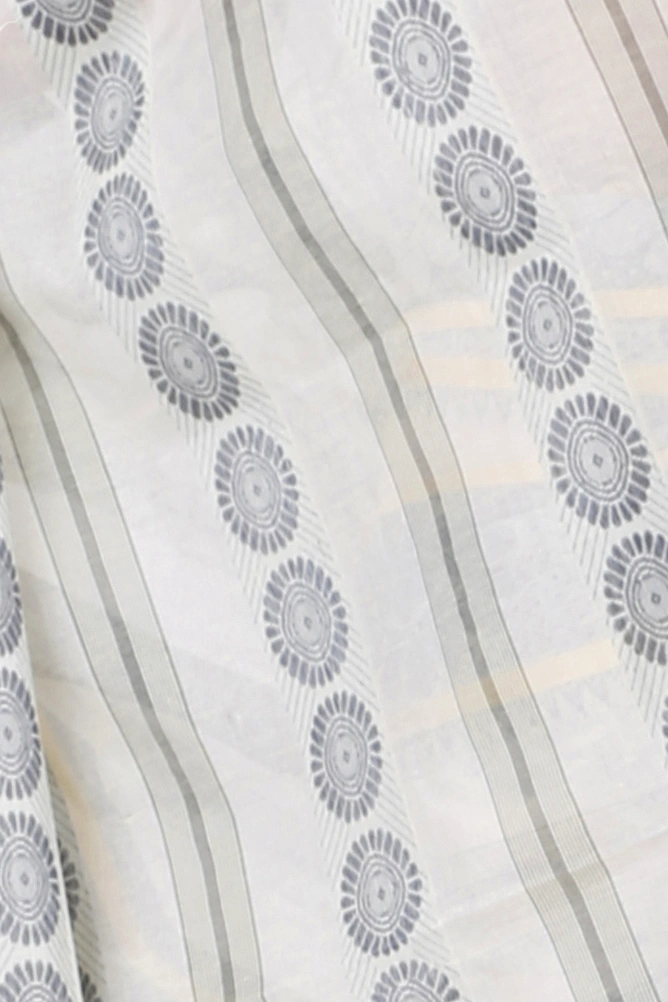 Silver Pure Cotton Chakro_Tant Tant Saree (1053)