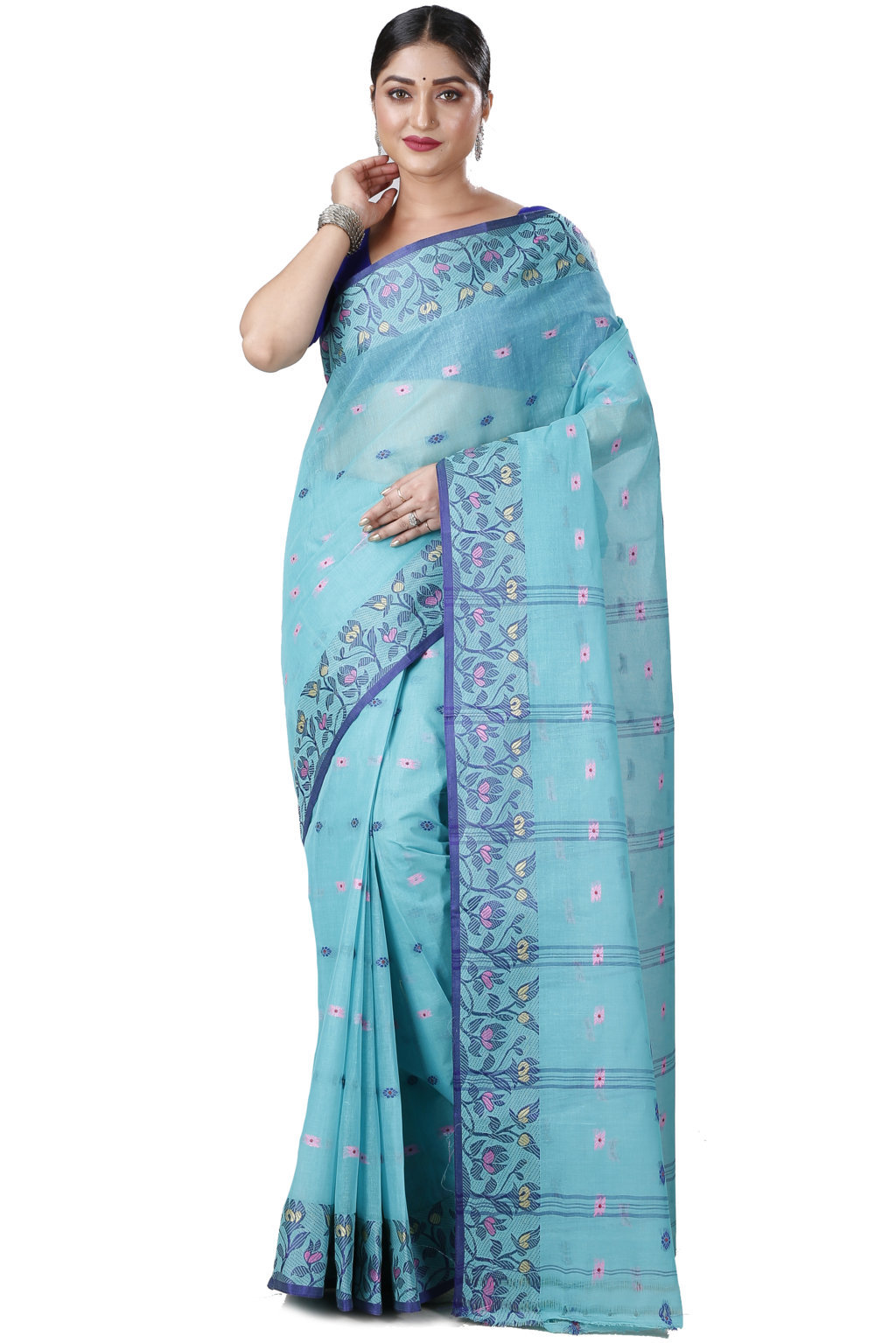See Green Pure Cotton Gopika Tant Saree (1054)