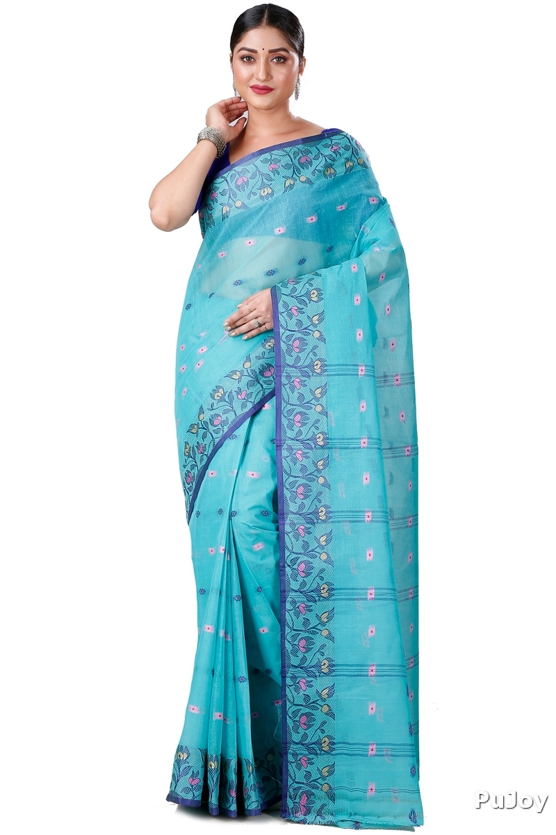 See Green Pure Cotton Gopika Tant Saree (1054)