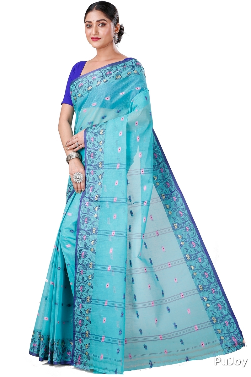 See Green Pure Cotton Gopika Tant Saree (1054)