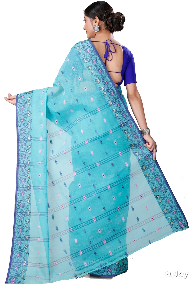 See Green Pure Cotton Gopika Tant Saree (1054)