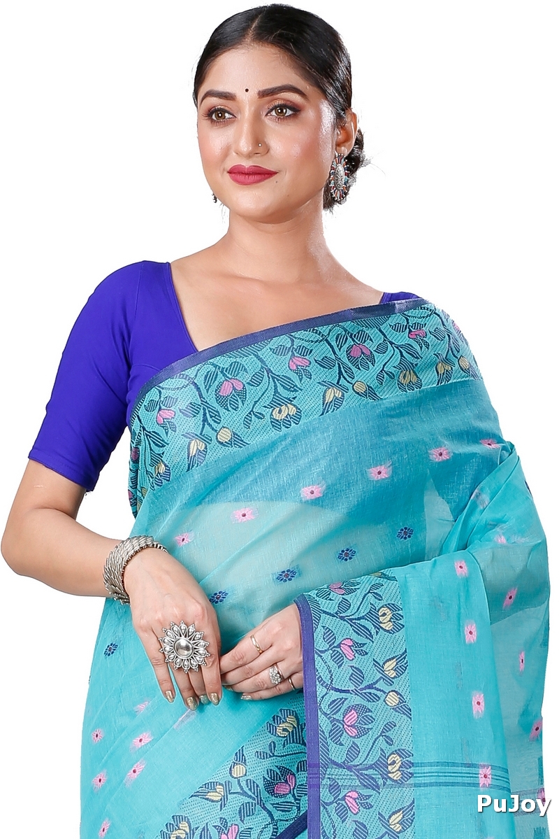 See Green Pure Cotton Gopika Tant Saree (1054)