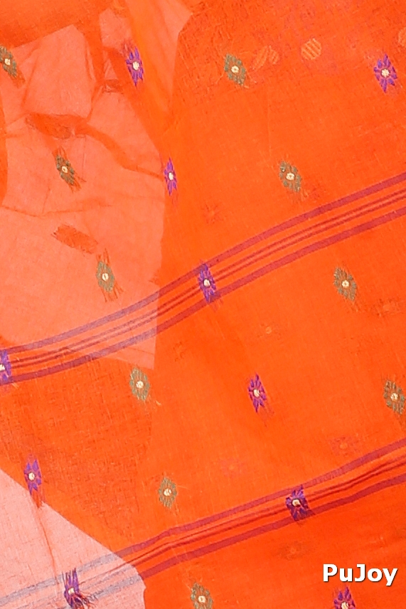 Orange Pure Cotton Gopika Tant Saree (1055)