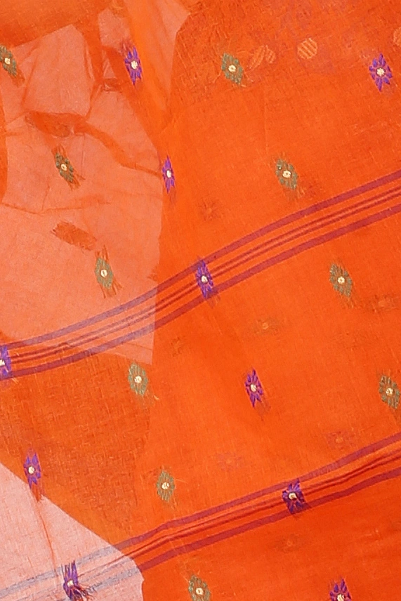 Orange Pure Cotton Gopika Tant Saree (1055)