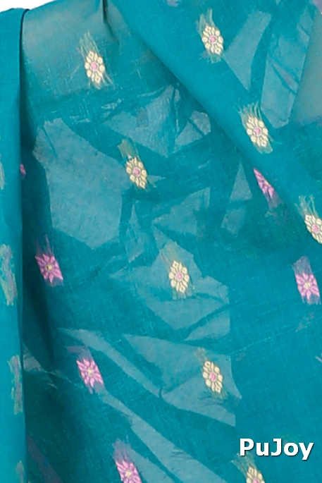 Dark Green Pure Cotton Gopika Tant Saree (1057)