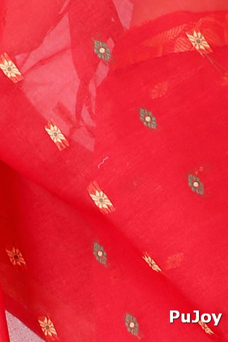 Red Pure Cotton Gopika Tant Saree (1058)