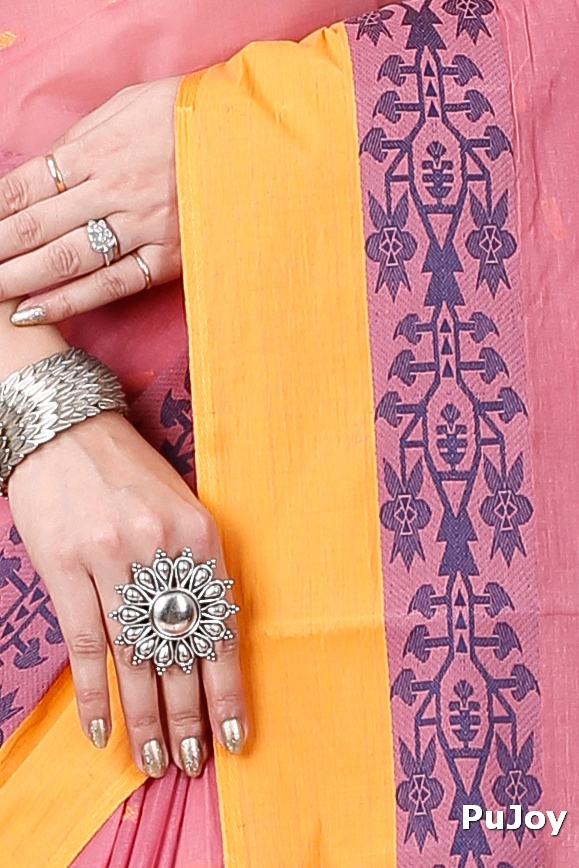 Peach Pure Cotton Apurva Tant Saree (1061)